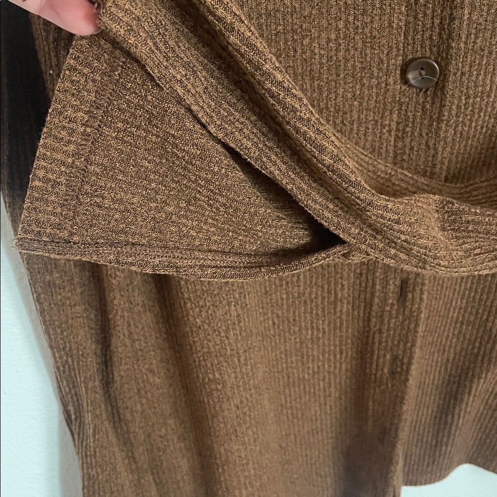 MNG Mango Textured Ribbed Long SleevedButton Up Sweater - Picture 4 of 6